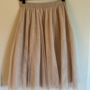 Elegant Blush Lace Skirt - Size M